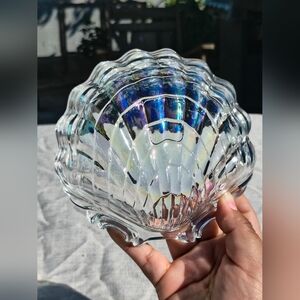 Vintage Beautiful Hasegawa Venus Glass Shell 6" Iridescent Trinket Japan